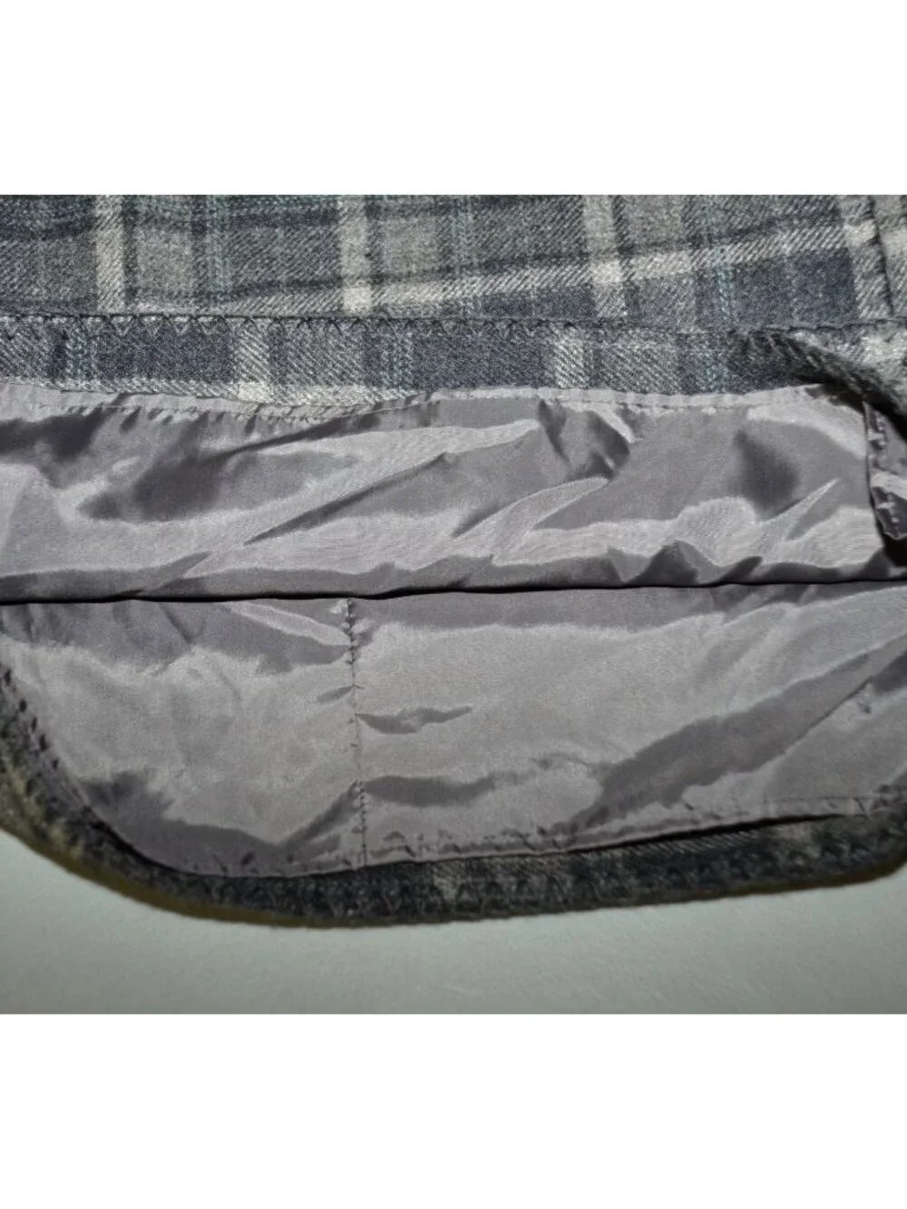 Eddie Bauer Skirt Womens 4 Wool Blend Gray Plaid Wrap Lined Preppy Academia